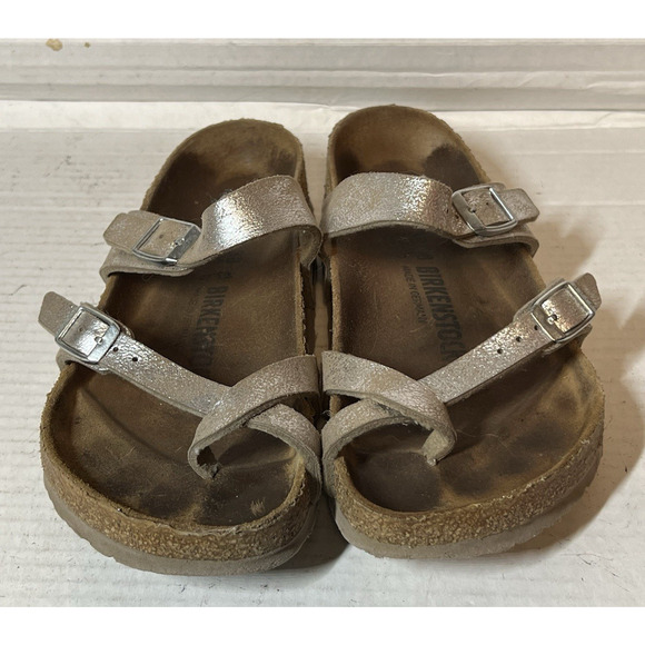 BIRKENSTOCK Mayari Washed Metallic Silver Size 7 - Picture 2 of 9